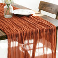 Terracotta Cheesecloth Table Runner 160 Inches 14 Ft Gauze Table Runner | by LINXTAR