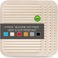 QPIX DIGITAL 4 Pack Beige Silicone Trivets by QPIXDIGITAL