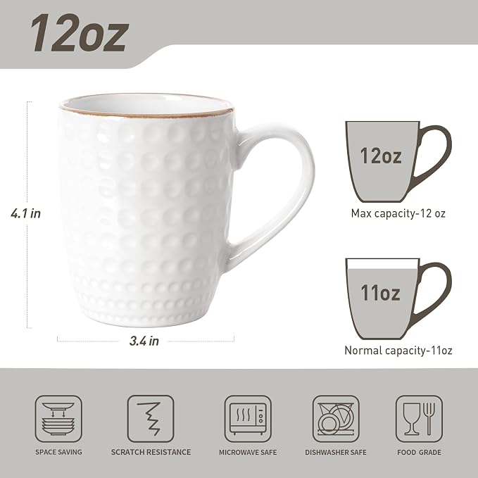 famiware Coffee Mugs Sets for 4, 12 oz Mug Set, Coffee Cups - Image 3