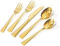 18/10 Flatware set for 12, 60 Piece Gold Stainless Steel Silverware Set | by KINGSTONE