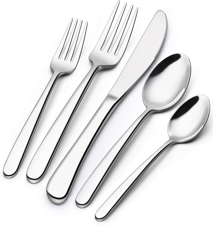 60-Piece Silverware Set for 12, Wildone Premium Stainless Steel Flatware Set by Wildone