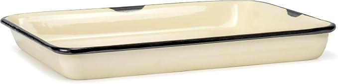 Red Co. 11 x 9 Enamelware Metal Classic 2 Quart Rectangular Serving Tray - Image 7