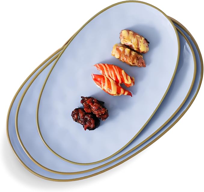 Ceramic Oval Serving Platter: 15.6/14.3/12.9 Inch Large Serving Dishes - Image 7