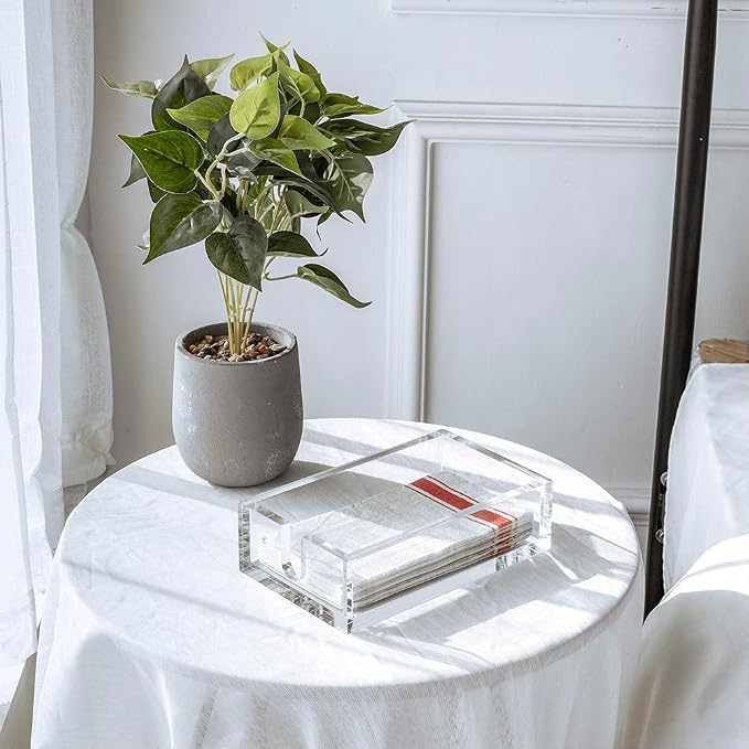 Acrylic Guest Towel Napkin Holder, Fancy Flat Napkin Holders - Image 2
