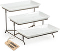 LAUCHUH 3 Tier Serving Tray for Party, Porcelain Tiered Serving Tray Stand | by LAUCHUH