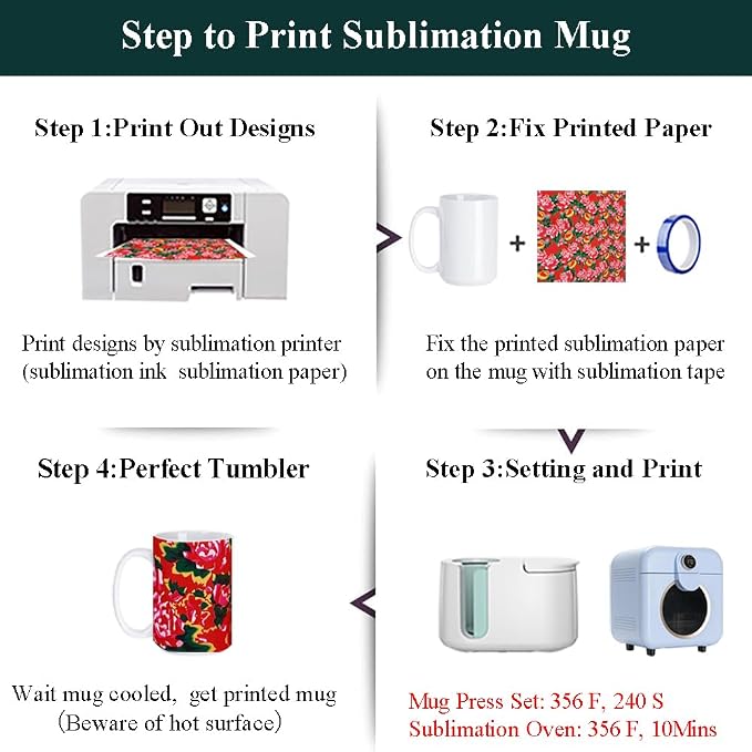 ABBSH Ceramic Sublimation Mugs, Microwave Safe, Dishwasher Safe - Image 4