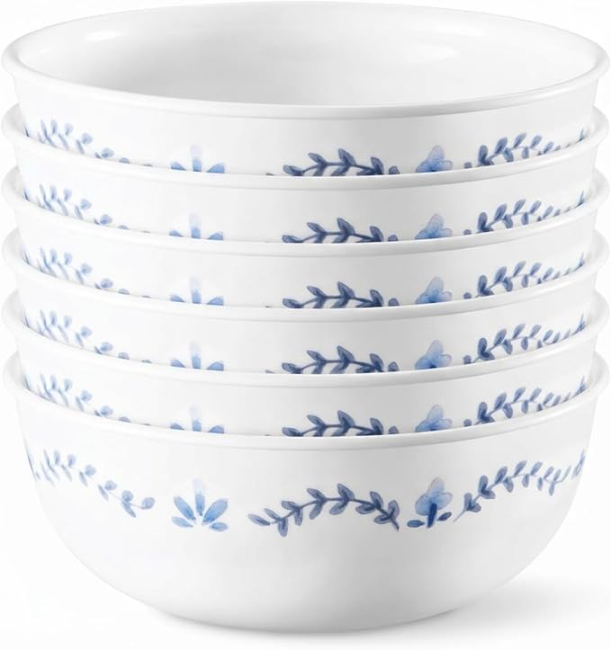 Corelle Vitrelle 6-Piece Soup/Cereal Bowl Set Triple Layer Glass and Chip by Corelle