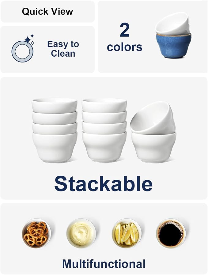 LE TAUCI Bouillon Cups 8 Ounce, Ice Cream Bowls, Small Bowls - Image 2