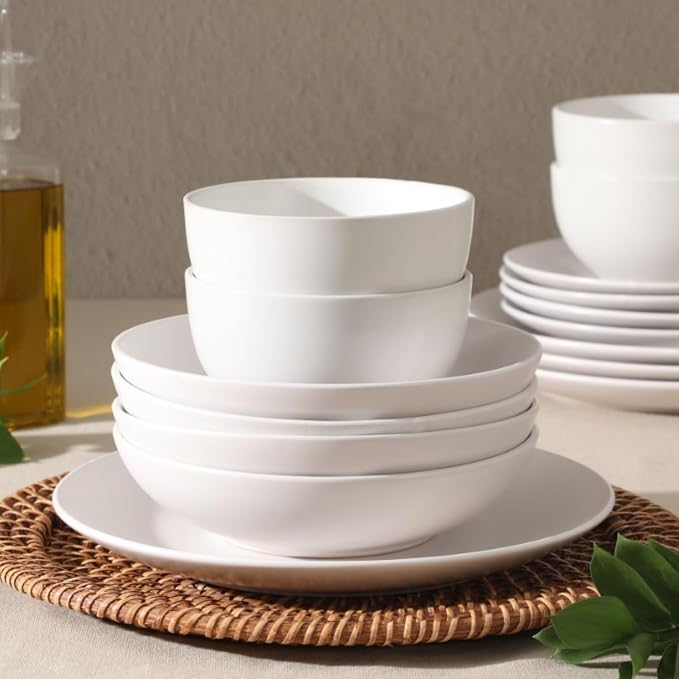 Gibson Home Queenslane 16 Piece Plates and Bowls Dishes Stoneware Ceramic - Image 5
