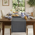 Classic Linen™ by D'Moksha Charcoal Grey Table Runner 108 Inches Long, 100% by DMokshaHomes