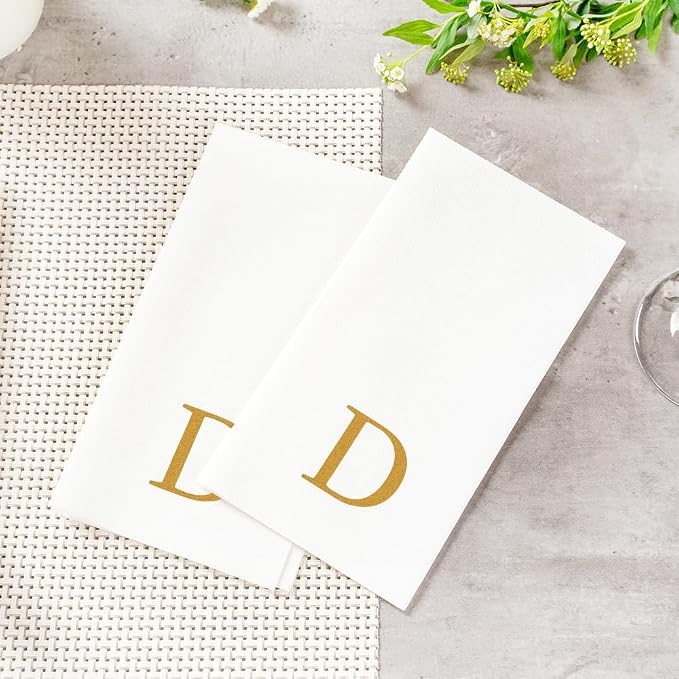 Luxenap 15.8 X 7.9 Inch Linen-Feel Guest Towels, 50 Lettered Hand Towels - Image 6