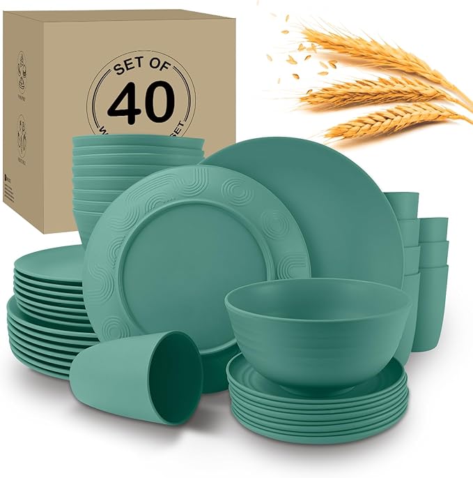 40Pack plates and bowls sets for kids by WROVA