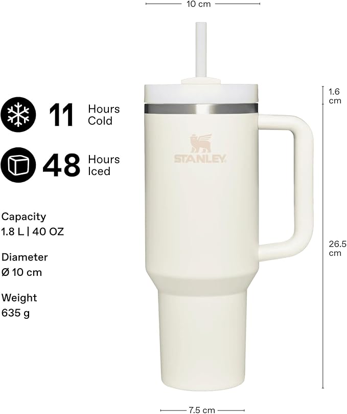 STANLEY Quencher H2.0 Flow State Tumbler, 40 oz, Ash | Handle and Straw | - Image 2