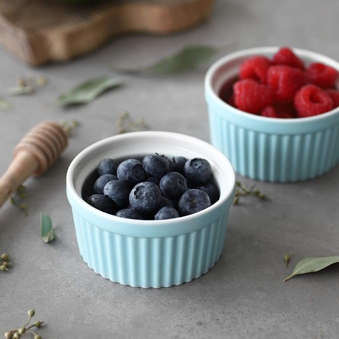 DOWAN 4 oz Ramekins for Creme Brulee, Porcelain Ramekin Oven Safe, Classic - Image 6