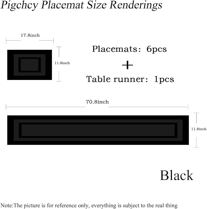 PIGCHCY Placemats with Matching Table Runner, Heat Resistant Vinyl Woven - Image 2