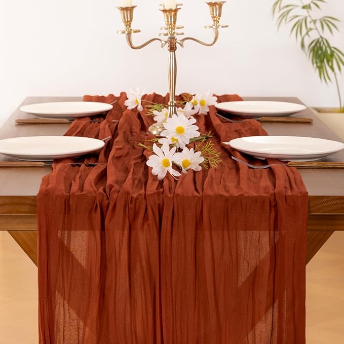Cheesecloth Table Runner Summer Boho Wedding Birthday Party Home Decor | - Image 2