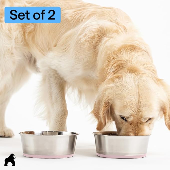 GORILLA GRIP Dog Bowls, Food Grade 304 Stainless Steel, Holds 6 Cups Each Food - Image 8