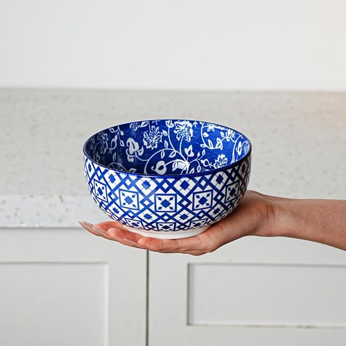 Ceramic Soup Bowls Set - 23 Oz Deep Cereal Bowl - Image 2