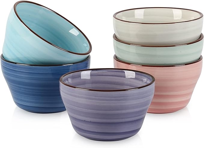 Selamica Ceramic 8oz Bouillon Cups 4 Inch Small Dessert Bowls by Selamica