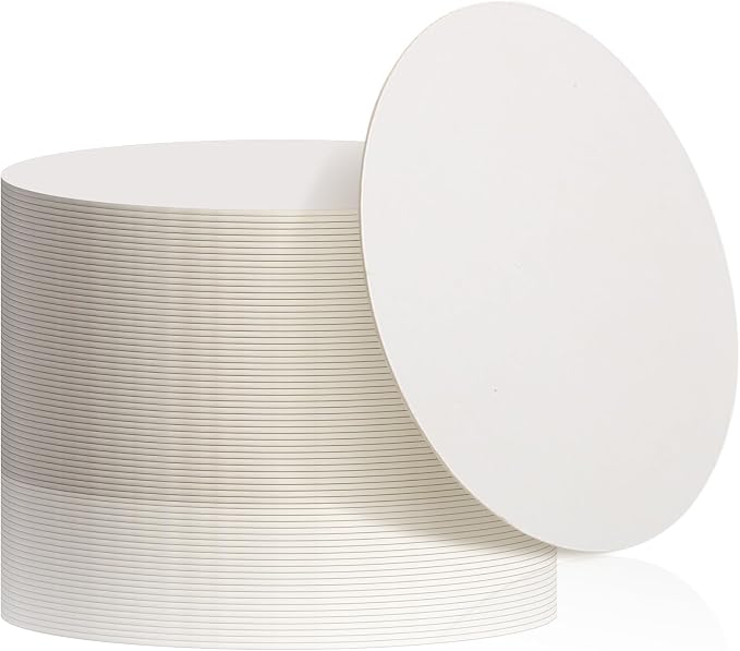 TaoBary 50 Pcs Round Cardboard Paper Coasters Bulk 1mm, 4 Inch Disposable by TaoBary