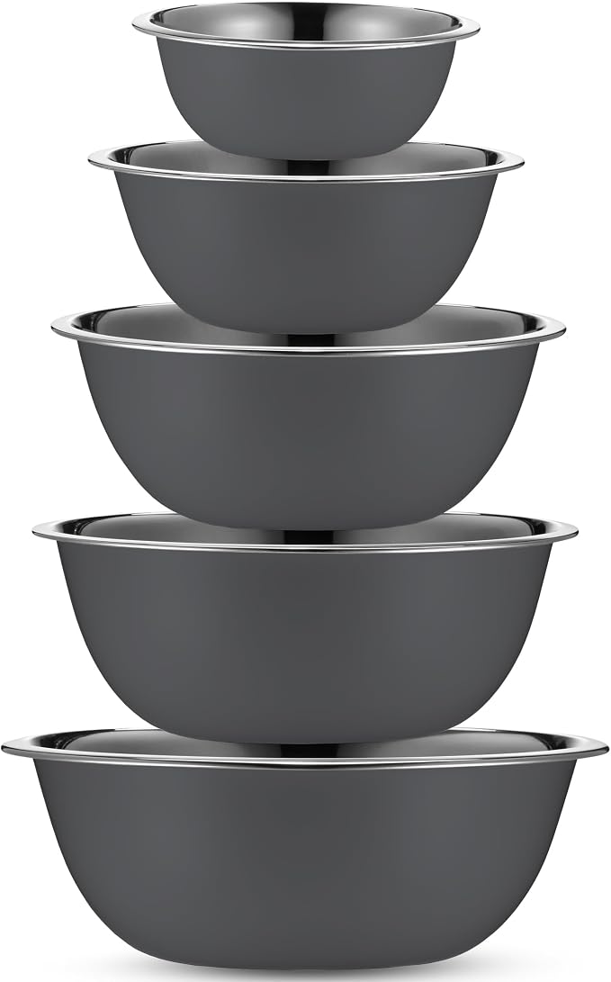 Stainless Steel Mixing Bowls Set, 5-Piece Meal Prep & Food Storage | .75 - Image 2