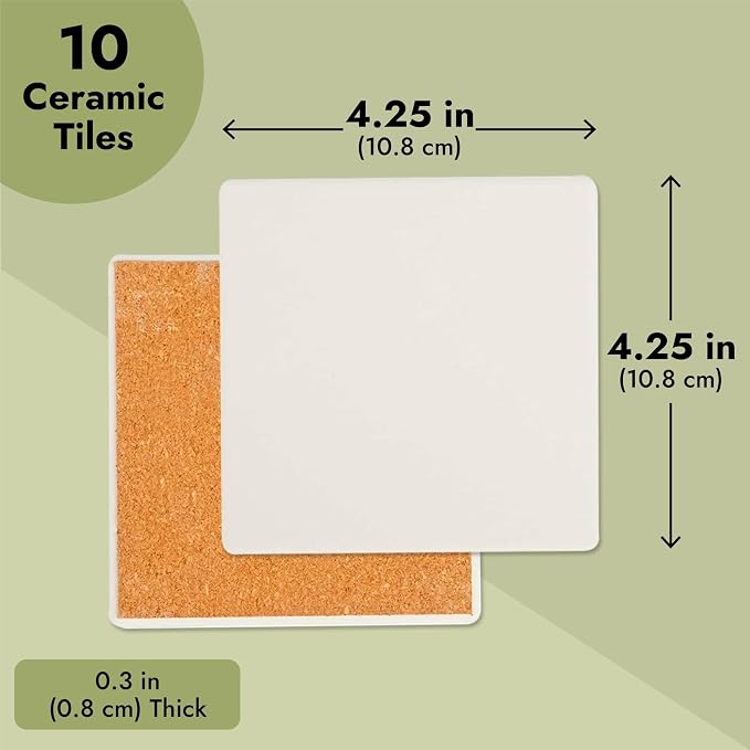 Bright Creations White Tile Coasters - Image 4