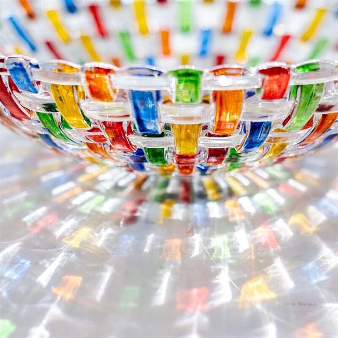 MAGCOLOR Hand Painted Colorful Woven Glass Crystal Salad & Fruit Bowl Decoration - Image 5