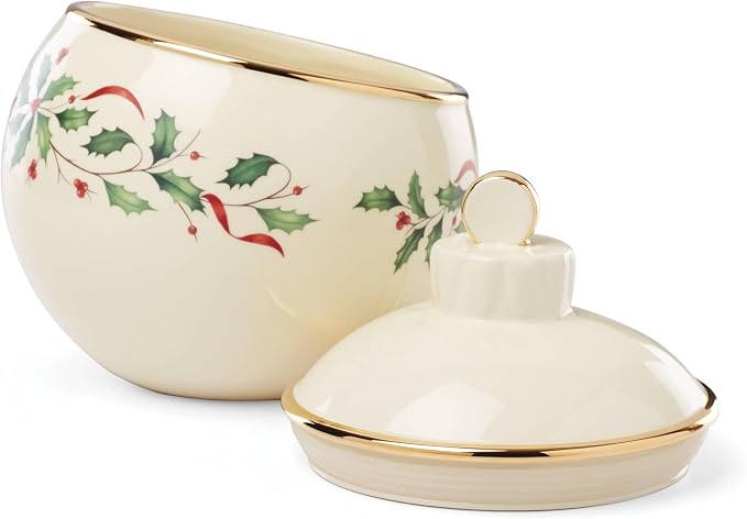 Lenox Holiday Christmas Ornament Cookie Jar | dolomite ceramic, hand wash only - Image 2