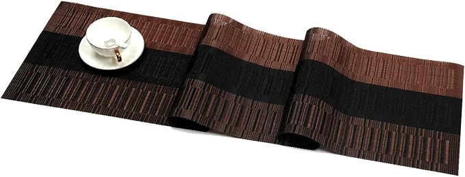 SHACOS Table Runners Woven Vinyl Table Mats 12x54 inch - Image 4