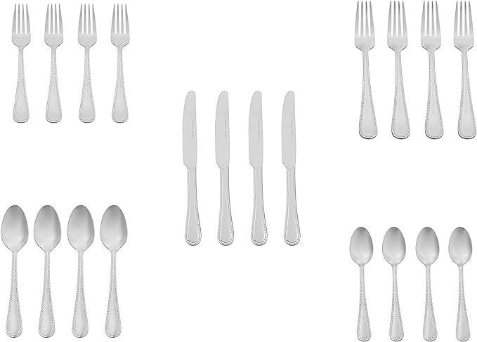 Amazon Basics Silverware Set, Stainless Steel Flatware, Dishwasher Safe - Image 5