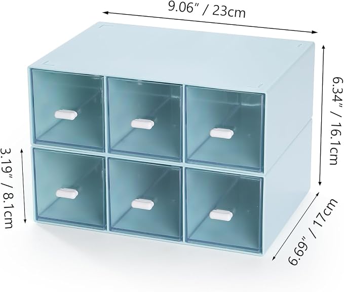 Desktop Organizer With 6 Drawers, Pencil Box, Stationary Organizer | 2 Tiers - Image 8