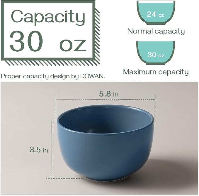 DOWAN 5.8" Deep Soup Bowls & Cereal Bowls - Image 5