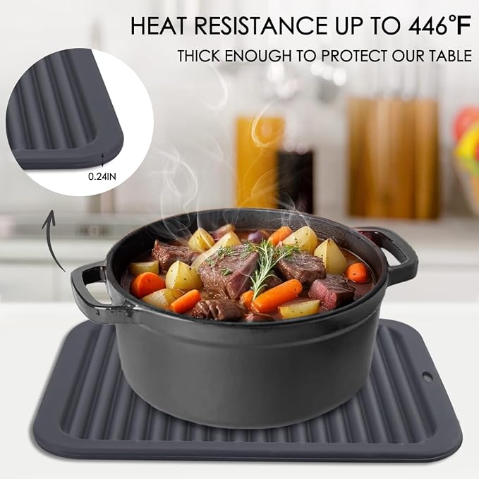 4 PCS Silicone Trivet for Hot Dishes, Silicone Hot Pads Trivets Mat for Hot - Image 6