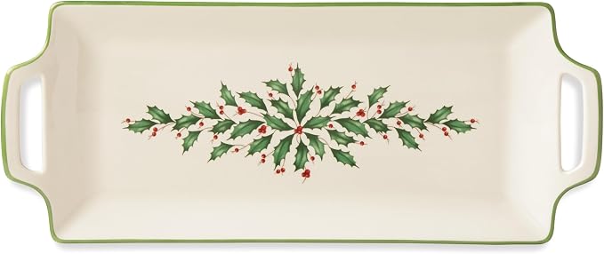 Lenox Holiday Ivory Christmas Porcelain Serving Tray | dishwasher safe | 16.5 by Lenox
