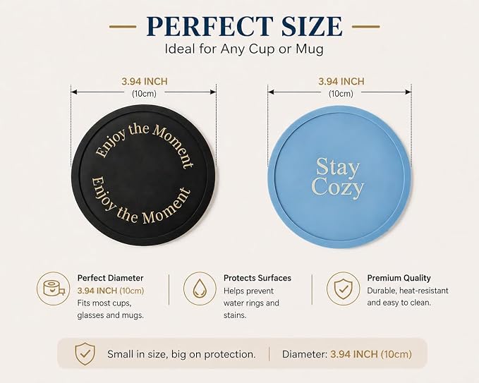 Silicone Coasters Set of 6, Premium Drink Coaster - Image 2