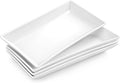 MALACASA Porcelain Serving Platters Set of 4, 12 in Rectangular White Trays | by MALACASA