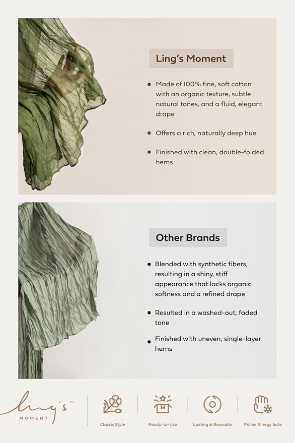 Ling's Moment Light Green Gauze Cheesecloth Table Runner, 14FT | Sage Green - Image 9