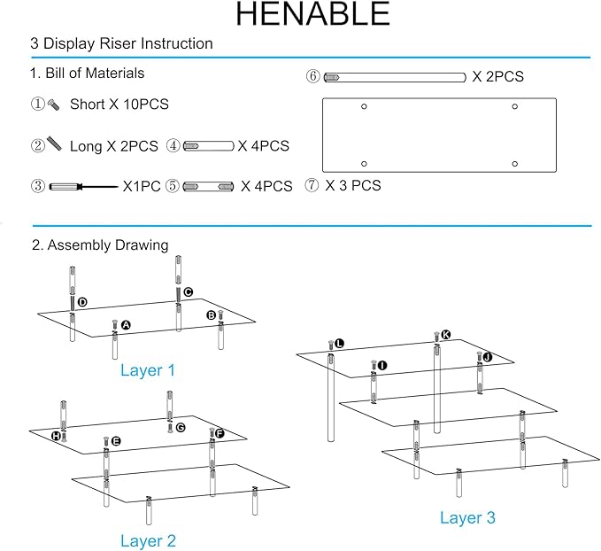 HENABLE 2PCS Acrylic Display Risers, 3 Tier Clear Cupcake Stand Risers - Image 5
