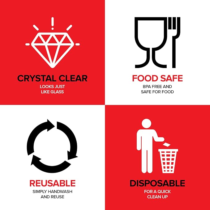 Stock Your Home 16oz Clear Plastic Serving Bowls – Small Disposable Square - Image 4