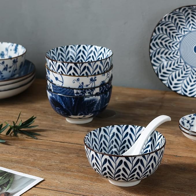 Gegong Blue and White Porcelain Dinnerware Set, Chopsticks, Service - Image 2