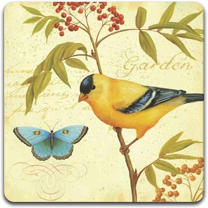 Bird and Butterfly Square Coaster Set - Image 4