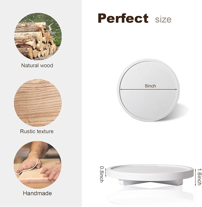 Round Decorative Tray Farmhouse Kitchen Decor Soap Dish, Lightweight, Easy Clean - Image 5
