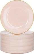 Nervure 100PCS Pink and Gold Plastic Plates by Nervure