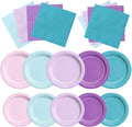 CMUSKO Mermaid Birthday Decorations-150Pcs Pink Blue Purple Plates and Napkins by CMUSKO
