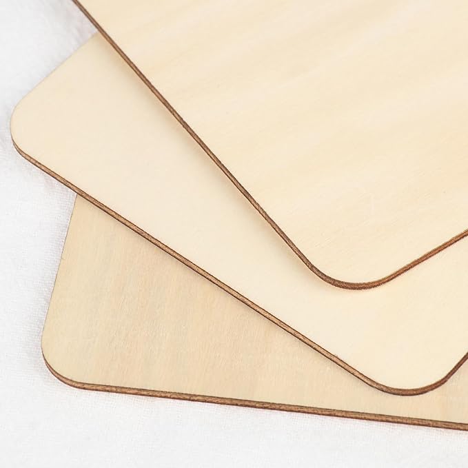 200 Pieces Unfinished Wooden Squares, 4 x 4 Inch Natural Square Wood Cutout - Image 3
