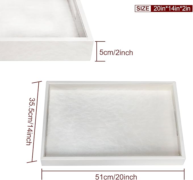 20 x 14 inches Leather Rectangle Serving Tray - Image 4