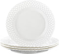 Large White Dinner Plates 12 inch, Ceramic Dinner Plates Set of 4, Basketweave by fMBB