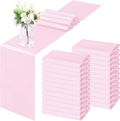 Horbaunal 12 Pack Light Pink Satin Table Runner 12 x 108 Inch | Smooth Table by Horbaunal