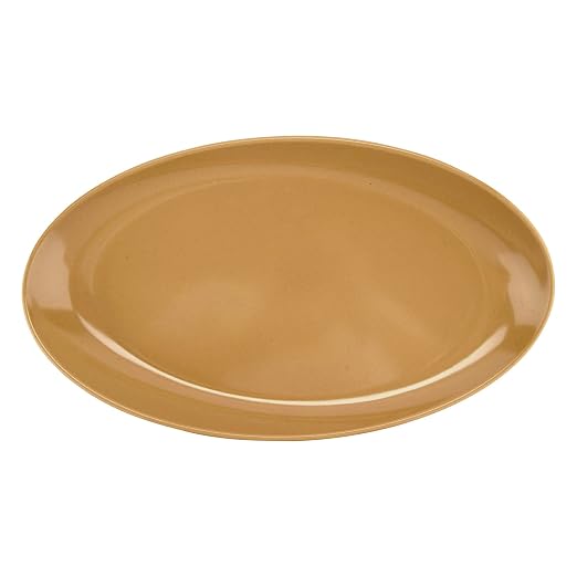 G.E.T. OP-1690-LT Latte 16 Oval Serving Platter Dishwasher Safe Melamine Plastic - Image 2