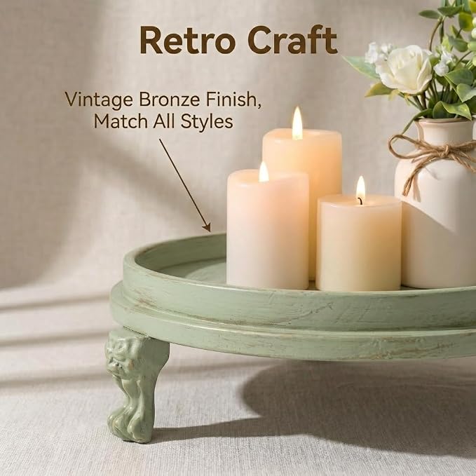 Sage Green Decorative Tray, 11.8 Inch Round Tray - Image 4